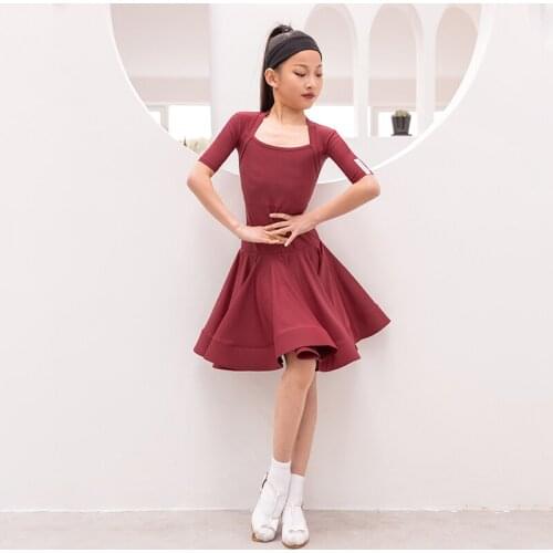 2021 New Latin Dance Competition Dresses For Kids Rumba Practice Clothes Tango Dancewear Samba Cha Cha Stage Costumes DWY5373