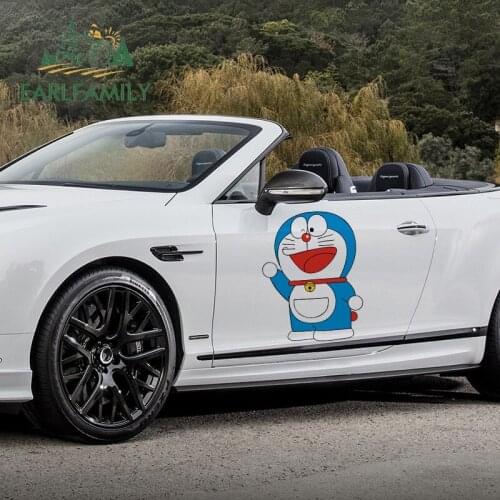 EARLFAMILY 43cm x 32.4cm For Doraemon Personality Car Stickers Motorcycle Decal Scratch-Proof Waterproof Vinyl Material Decor