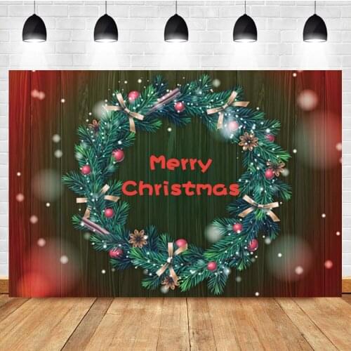 Laeacco Merry Christmas Garland Light Bokeh Birthday Portrait Custom Photo Background Photographic Backdrop For Photo Studio