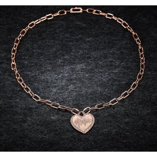 LIDU High Quality 925 Silver Beating Heart Heart-shaped Clavicle Necklace Exquisite Monaco Jewelry For Valentines Day Gift