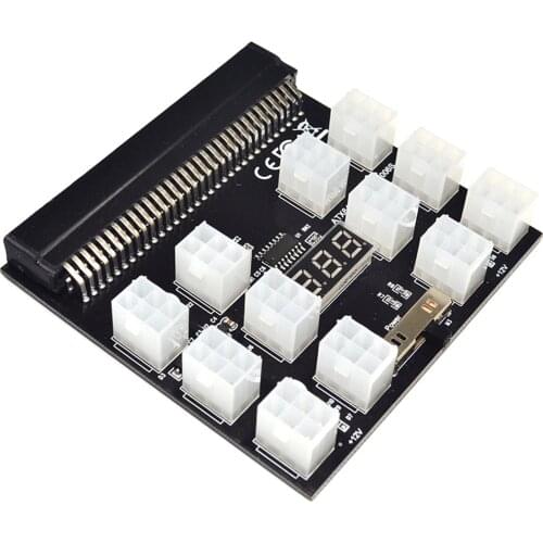 PCI-E 12 V 64 Pin to 12 x 6 Pin Breakout Board for HP 1200W 750W PSU GPU Mining DPS-700LB D PS-2112-5L DPS-750RB A