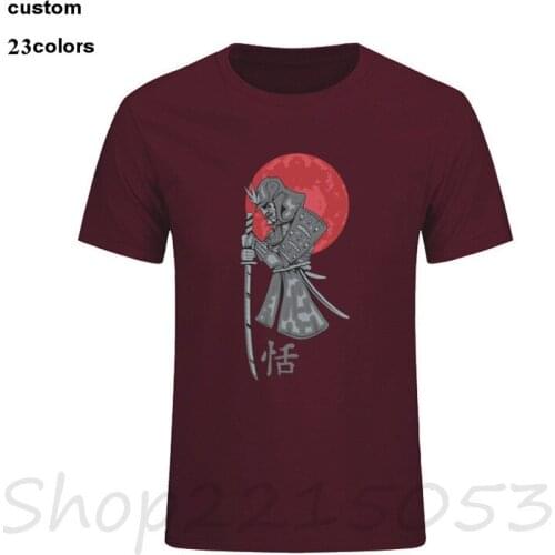 RED MOON AND SAMURAI Japan style Mens t shirt harajuku haikyuu johnny hallyday marshall half life male t-shirt top tee t shirt