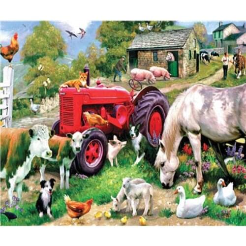 Painting By Number Farm Animal Drawing On Canvas HandPainted Art Gift DIY Pictures By Number Christmas Landscape Kits Home Decor