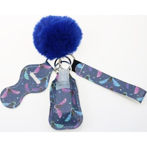 New Portable Hand Sanitizer Bottle Keychain Women Holder Cleanser Cosmetic Container Leather Removable Travel Charm Keyring