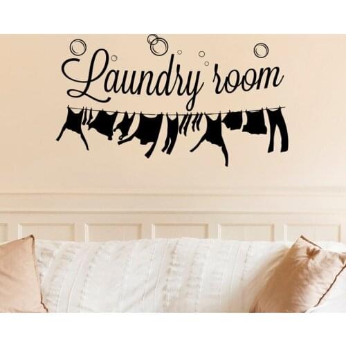 New Arrival Laundry Room Wall Stickers Creative Removable Vinyl Wall Decals Waterproof Home Decor Stickers Decal