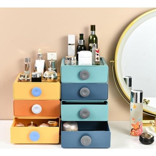 Plastic Makeup Organizers Storage Box Cosmetic Drawers Jewelry Display Box Case Desktop Office Drawer Container Boxes Organizer