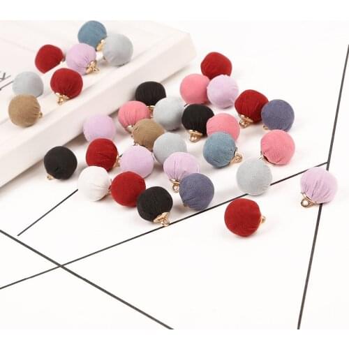 13mm Textile Cloth Circular Pierced Buttons Colorful Beads Korean DIY Button Materials For Garment Bags Decoration 10pcs/lot