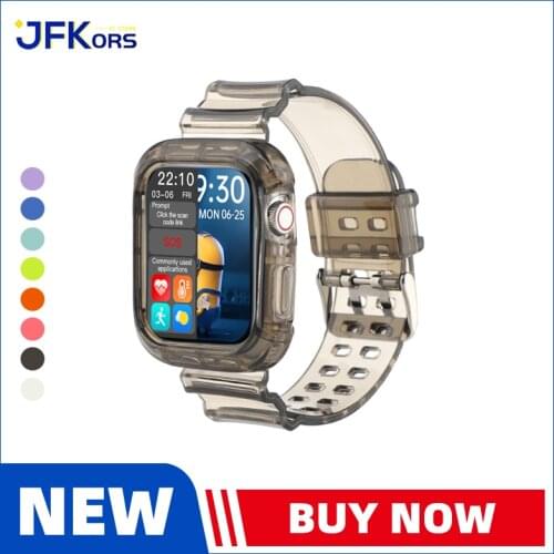 Smart Watch Band Transparent For W26 W46 HW12 HW16 HW22 Plus Pro Max T500 X6 X7 X8 IWO 12 13 14 X16 AK78 FK88 Women Men Series 6