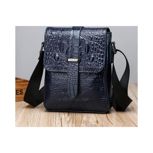 Crocodile pattern Shoulder bag mens business briefcase mens vertical portable Messenger bag multifunctional mobile phone bag