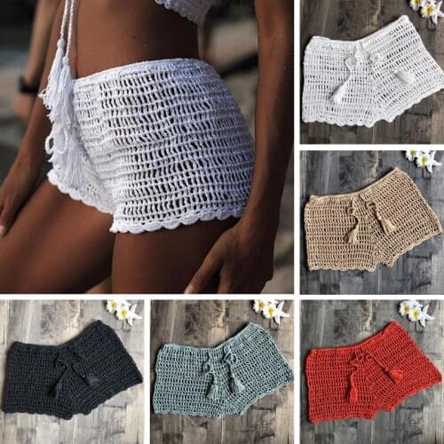 Sexy Summer Shorts 2019 Women Short Pant Sexy See Through Crochet Shorts Casual Black Beach Hot Shorts Sportwear Swimwear