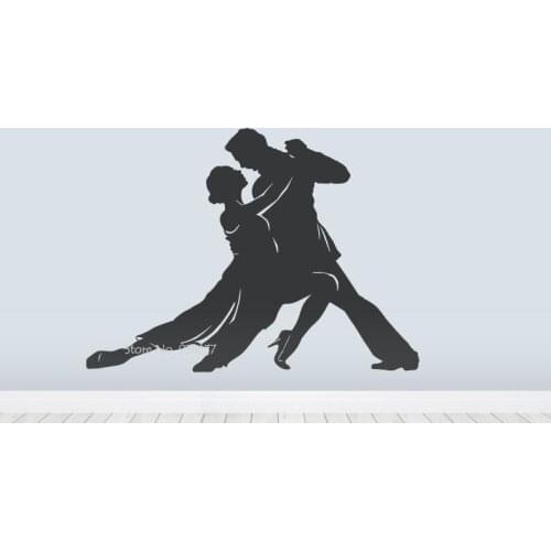 Dancers Black Silhouette Wall Art Decal Ballroom Decoration E-co Friendly Vinyl Stickers Artistic Design Removable Decals ZA665