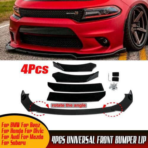4x Universal Car Front Bumper Splitter Lip Spoiler Diffuser For BMW For Benz For Honda For Civic For Audi For Mazda For Subaru