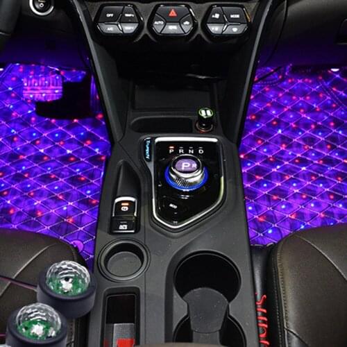 USB Car LED Atmosphere Lamp Color Gradient Interior Ambient Star Footwell Light