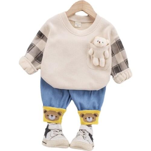 Spring Boys Baby Girls Cartoon Costume Autumn Children T-shirt Pants 2Pcs/sets Toddler Casual Clothes Kids Fashion Sport Suits