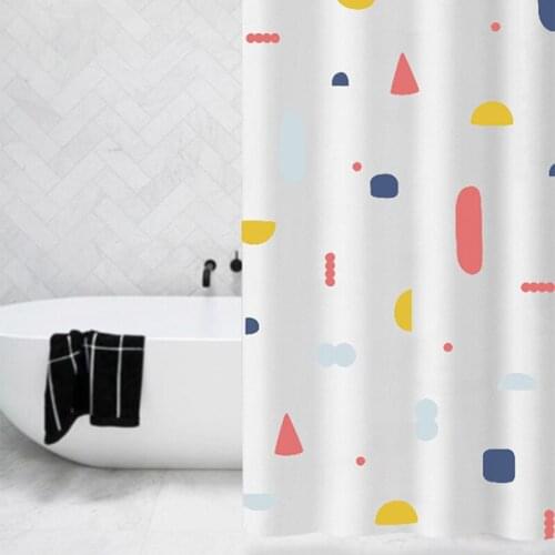 Waterproof Shower Curtain With Geometric Bathing Sheer For Home New Decoration Bathroom Accessories 180X180Cm 180X200Cm