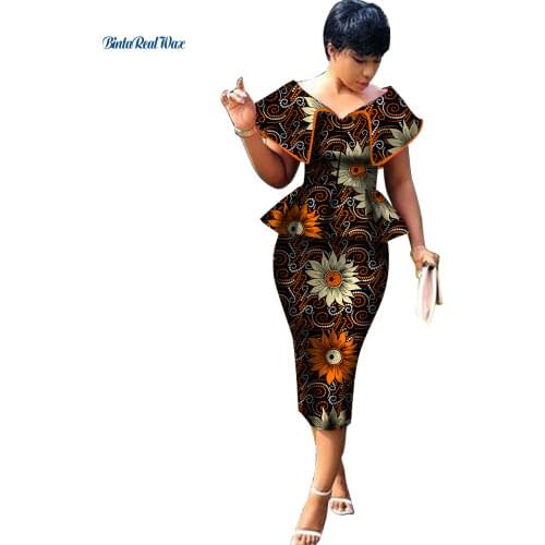 New Arrival Top and Straight Skirt Sets African Wax Print 2 Pieces Skirt Set for Women Bazin Riche African Style Clothing WY3200