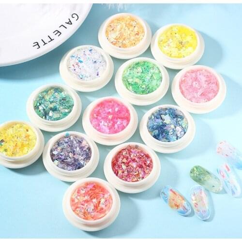 1box/set Irregular glass fragments Holographic Flakes Gel Polish Ultra-thin Sequin Powder Set Nail Glitter Manicure Accessories