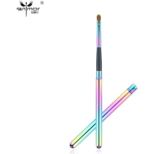 Anmor Single Lip Brush 1 PCS Fashion Rainbow Make Up Brush with Cover Top Quality pinceaux maquillage