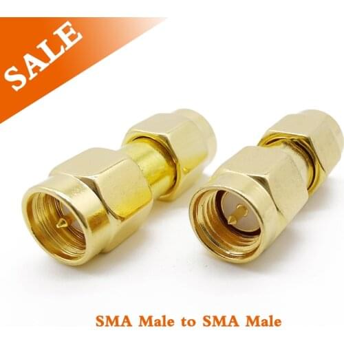 1Pcs SMA Male to SMA Male Plug Straight RF Coaxial Connector 50 Ohm Goldplated SMA Male Plug to SMA Male Plug Convertors