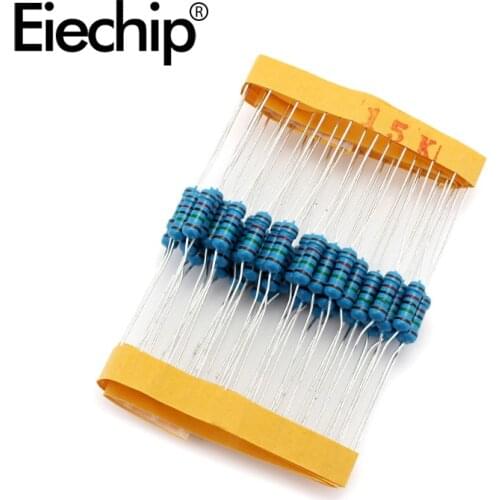 100pcs/lot 0.5W 1 ohm 1% Metal film resistor 1/2W resistance 15K Electronic resistors