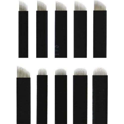 1000Pcs Red/Black/White Microblading Needles 0.18mm Nano LAMINA MICRO 12 Flex Blade For Tebori Microblading Manual Tattoo Pen