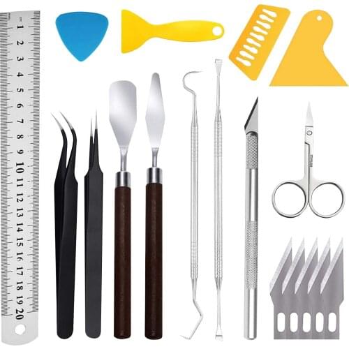 18PCS Scrapbooking Paper Tool Set, Hand-cut Paper Diy Homemade Greeting Card Scrapbooking Sets Lettering Accessories Handmad