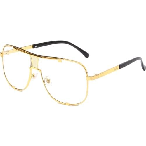 2020 Fashion Classic Oversized Men Sunglasses Luxury Brand Design Women Sun Glasses Male Square Retro Metal Frame Goggle UV400