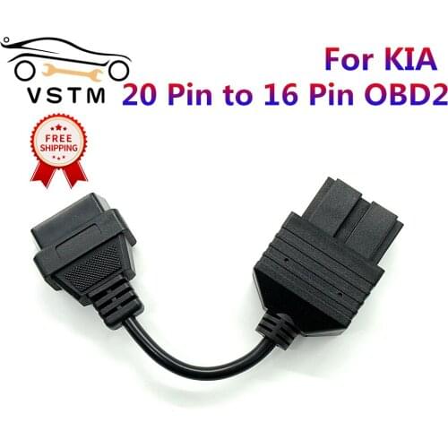 2021 High Quality OBD2 Cable For KIA 20 Pin To 16 Pin OBD OBDii Diagnostic Scanner Tool Code Reader For KIA 20Pin Adapter Cables