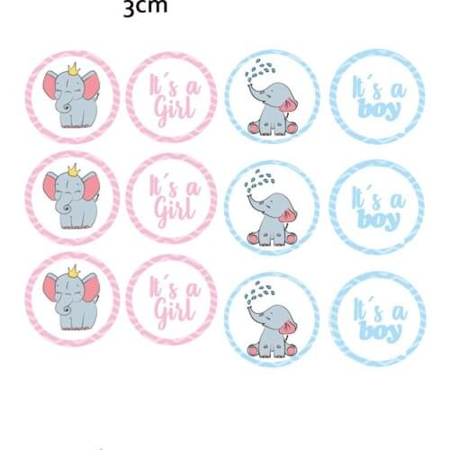 240pcs/lot Elephant Baby Kraft Paper Bag Sealing Stickers Boy or Girl Birthday Baby Shower Party Gift Bag Favor