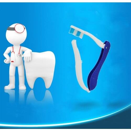 4pcs Plastic Folding Toothbrush Blue Hippocampus Folding Travel Toothbrush Toothbrush Toothbrush Aviation Hotel Disposable K7K9