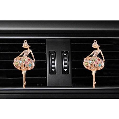 Diamond Ballet Girl Car Outlet Perfume Clip Air Conditioning Aromatherapy Air Freshener Cute Car Accessories Interior Decoration
