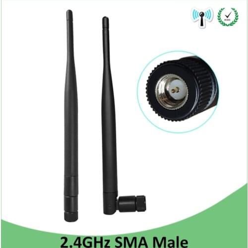 5pcs 2.4 GHz Wifi antenna 5dBi SMA Male Connector Antena Aerial 2.4ghz antenne wi fi For Wireless Router Wifi Booster