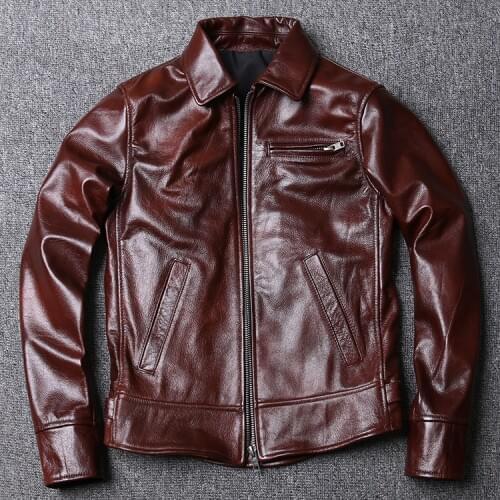 Free shipping.2021 Brand new genuine leather Jacket,Classic casual mens Leather coat,quality Rider cowhide outwear.WholeSales