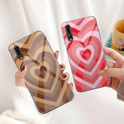 Latte Love Coffee Heart Phone Case Tempered Glass For Huawei P30 P20 P10 lite honor 7A 8X 9 10 mate 20 Pro