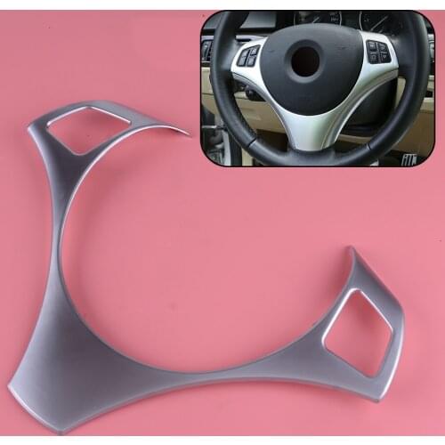 DWCX ABS Silver Car Steering Wheel Button Cover Trim Moulding Frame Fit For BMW 1 3 Series E82 E87 E90 E92 E93
