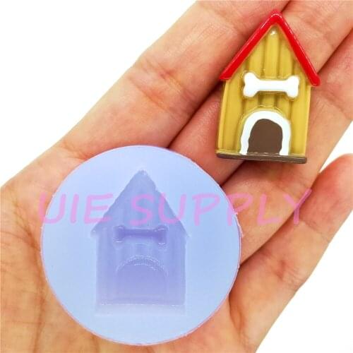 DYL829U Kennel Silicone Mold Sugarcraft Cake Decorating Candy Chocolate Resin Art Pendant Clay Making OVEN SAFE 30.1mm x 20.4mm