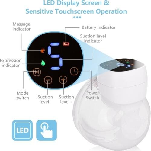 Hands Free Electric Breast Pump Wearable Baby Accessories Newborn Invisible Silent Breast Pump Milk Extractor for Home Travel