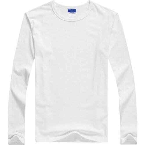 Polos Para Hombre Blank Long-sleeve T-shirt Lycra Cotton Camisa Masculina T shirt Tee