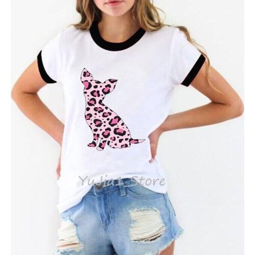 Funny Chihuahua Dog Animal Print Women T-Shirts Harajuku Kawaii Clothes Summer Short Sleeve Tshirt Female Streetwear T Shirt