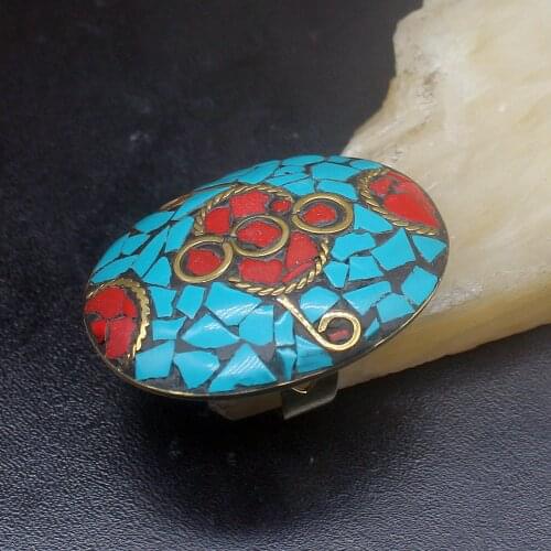 Gemstonefactory Jewelry Big Promotion Single Unique Yellow Gold Plated Coral Turquoise Women Men Gifts Band Rings 8# 20212938