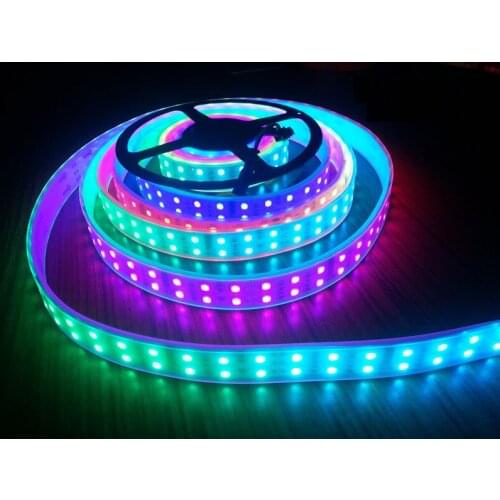 20m DC12V120Led/M RGB LED Flexible Tape 5050SMD RGB fita led TM1812 IC double row IP67 tube waterproof IP30 Led Ribbon Light