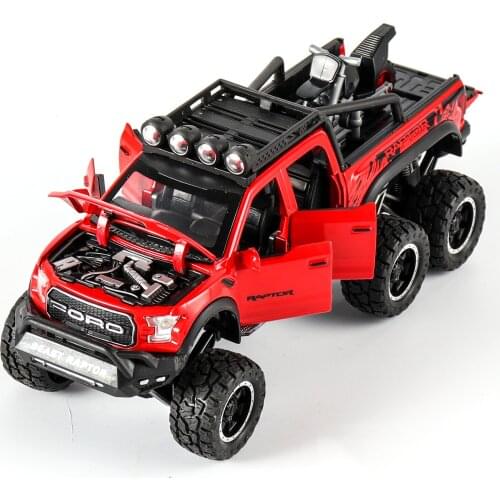Hot sale 1:28 New Ford F150 Raptor alloy model,die-casting sound and light back to the car model,exquisite gifts,free shippin