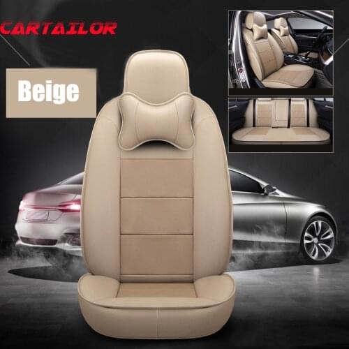 CARTAILOR Genuine Leather Car Seat Cover Set for Infiniti qx56 Seat Covers & Supports Cowhide Cover Car Seats Protector for qx80