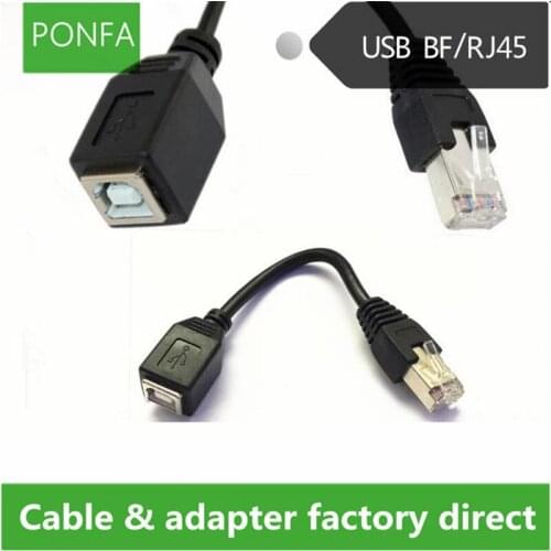 USB 2.0 B Female Jack to RJ45 Male Panel Mount Socket Printer Extension Cable 15CM