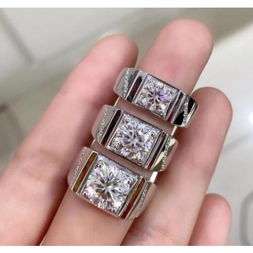 925 sterling silver ring Classic style Diamond jewelry Mosan diamond ring Wedding Party gift Ring For man