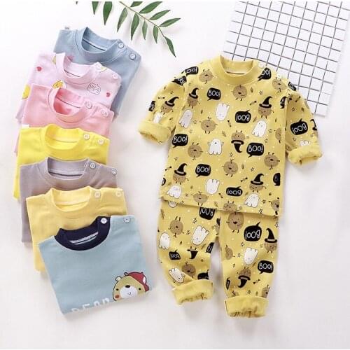 Children Winter Clothes Baby Boys Cartoon Clothing Sets Cute Printed Cotton Underwear Suit For Baby Boys Girls Kids Clothes Set