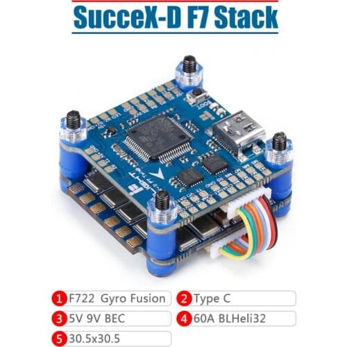 30.5mm Iflight SucceX-D F7 V2.1 Stack TwinG F722 Flight Controller SucceX 60A V2 4in1 BL32 ESC for FPV Air Unit Racing Drone