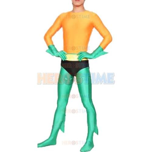 Aquaman costume adult superhero cosplay Spandex full bodysuit unisex halloween costumes for mens custom made