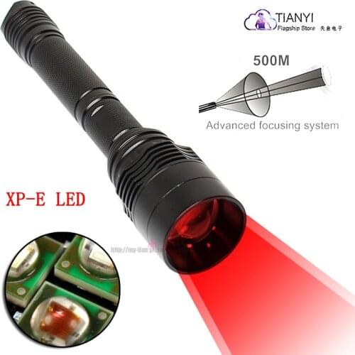 Red Tactical flashlight can zoom hunting flashlight with 18650 battery aluminum waterproof lamp gun seat