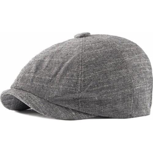 LDSLYJR 2021 Cotton Spring Summer Solid Newsboy Caps Flat Peaked Cap Men and Women Painter Beret Hats 74